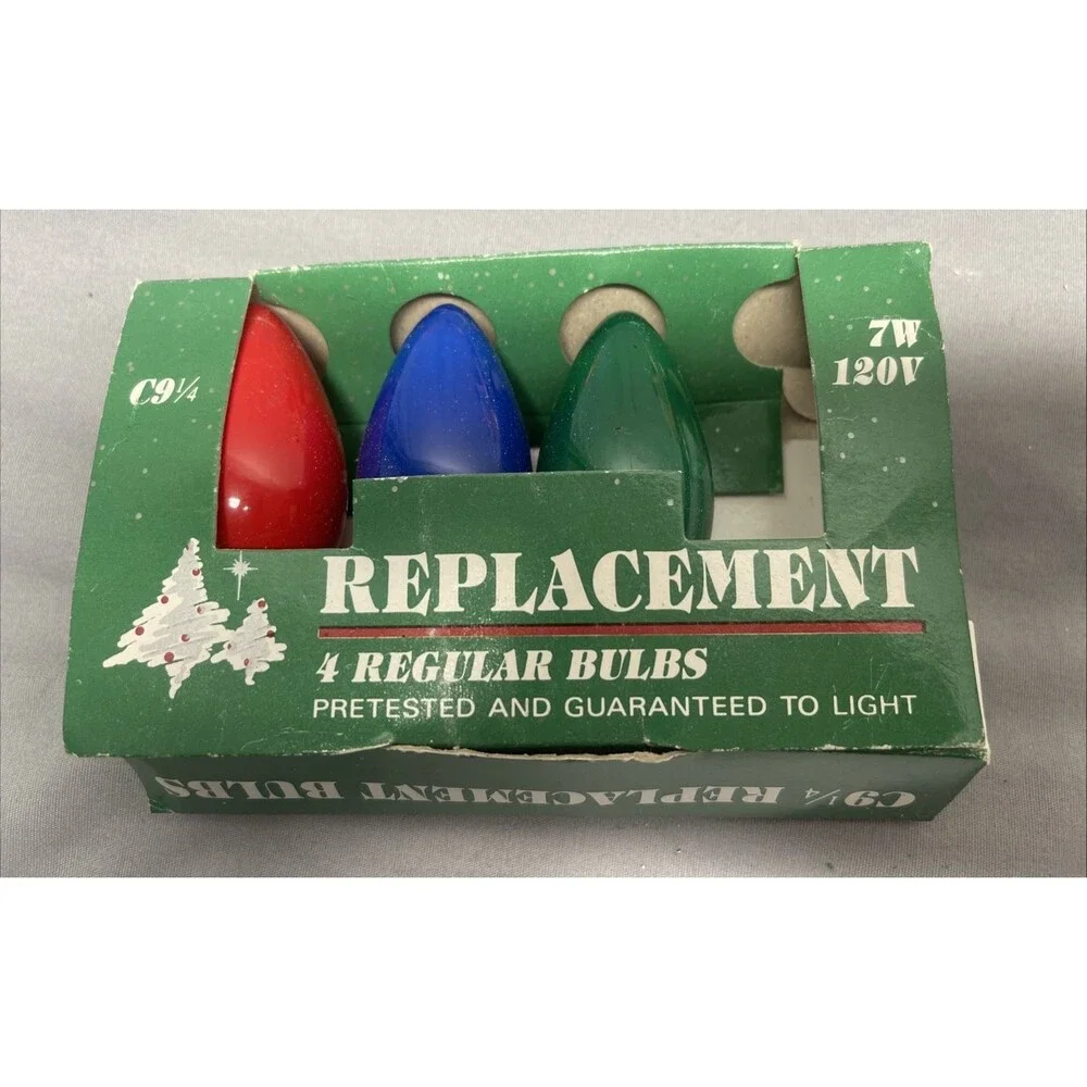 Vintage C9 Christmas Light Bulbs Lot of 26 Bulbs 13 Swirl 13 Smooth Some NIB